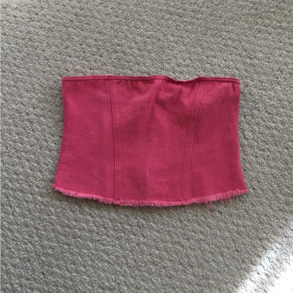 Superdown strapless denim top - Picture 3 of 8